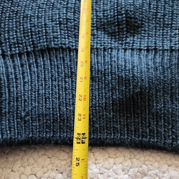 H&M Dark Green Chunky Sweater Shawl Collar Balloon Sleeves Drop Shoulder Sz S - Picture 10 of 16